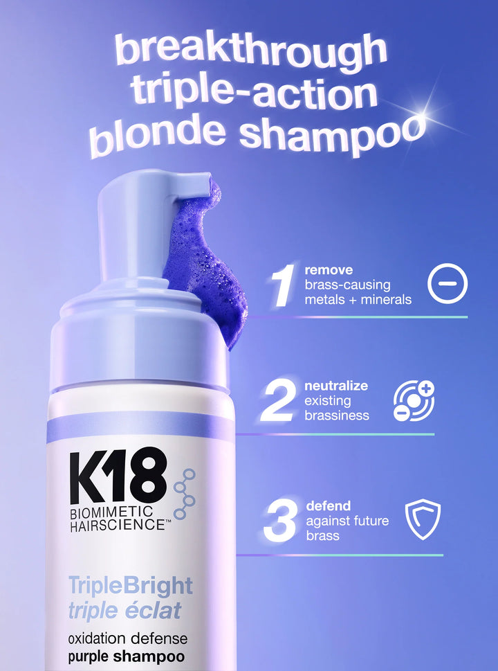 K18 TripleBright 三效抗黃紫色洗頭水（泡沫）125ml
