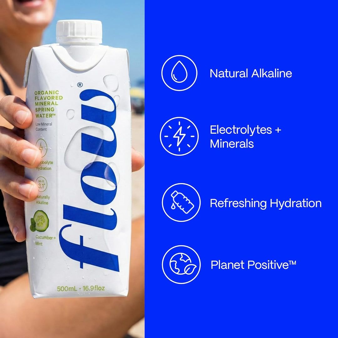 Flow 100% 天然鹼性礦泉水 - 青瓜薄荷味 500ml (Cucumber + Mint)