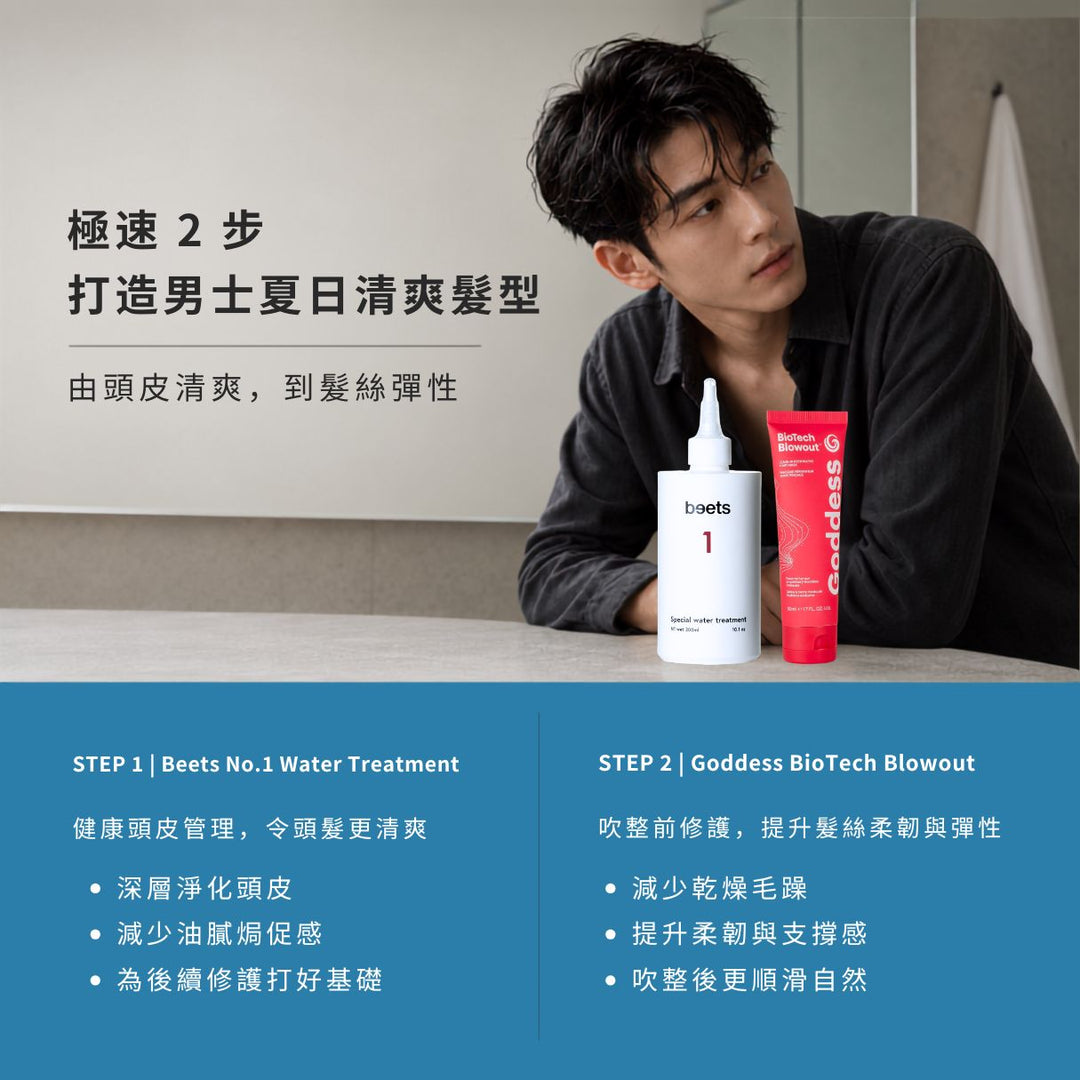 Mens refreshing and anti flat hair care set Beets and Goddess 男士清爽洗吹套裝 - Clove Beauty HK