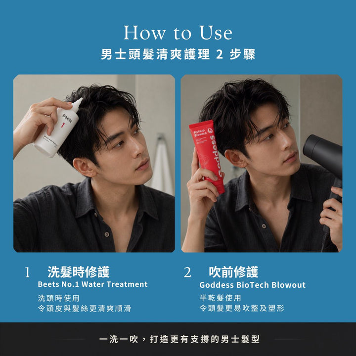 Water treatment and heat styling cream for mens hair volume 男士蓬鬆打底