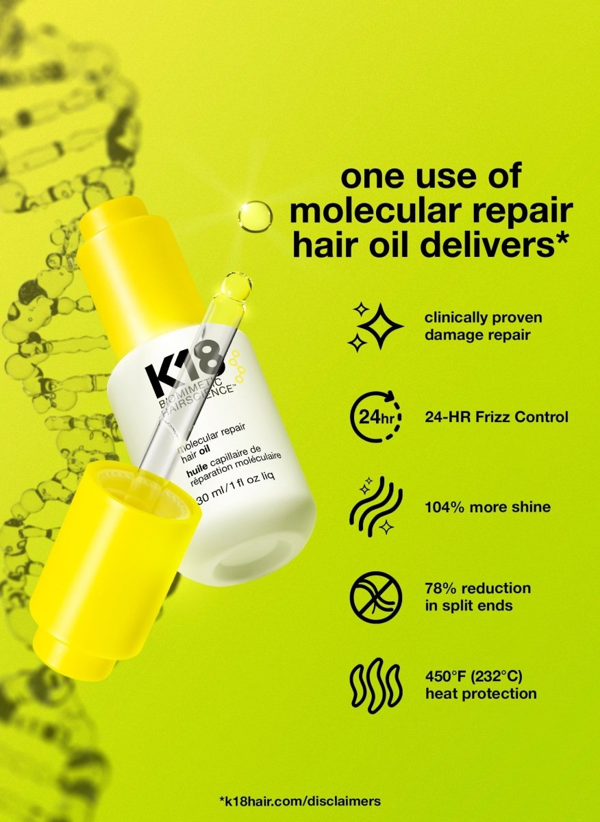 K18 Molecular Repair Hair Oil bottle anti-frizz serum - Clove Beauty