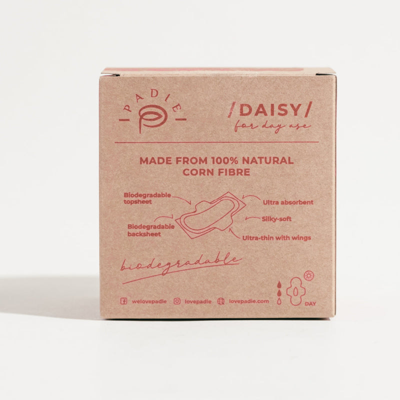 100% Biodegradable Day Pads Daisy 全生物降解 Daisy 日用衞生巾 24cm x 12片